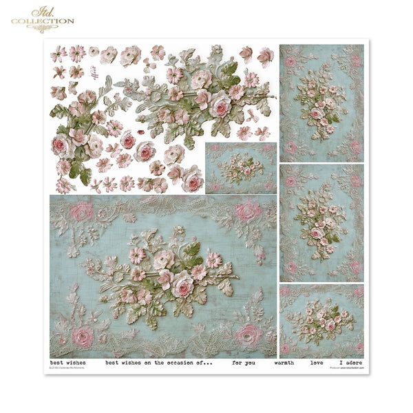 Scrapbooking Papierset Celebrate the Moments Blumen 3D Effekt 11 Bögen FSC Recycled 200g/m²