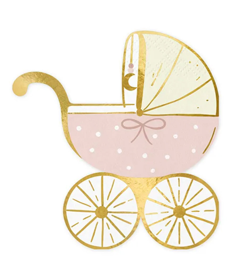 Papierservietten Kinderwagen 14x15 cm 20 Stück