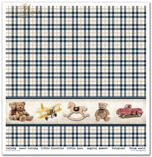 Scrapbooking Papier Set Kindheitserinnerungen blau 10 Bögen 31x32cm 200g/m²