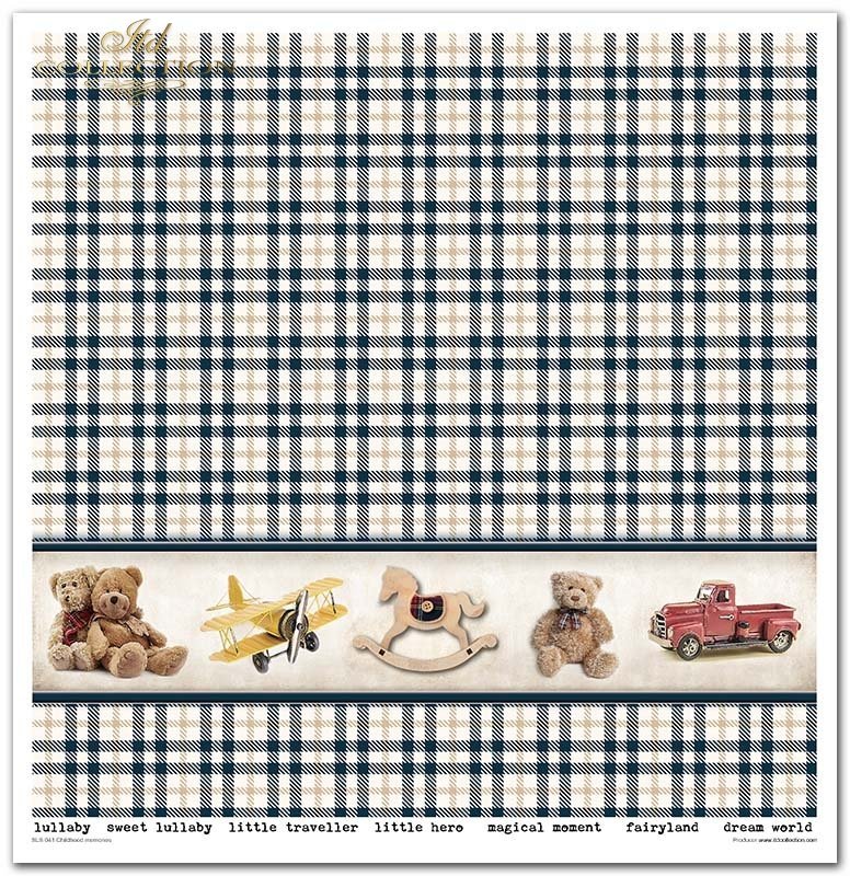 Scrapbooking Papier Set Kindheitserinnerungen blau 10 Bögen 31x32cm 200g/m²