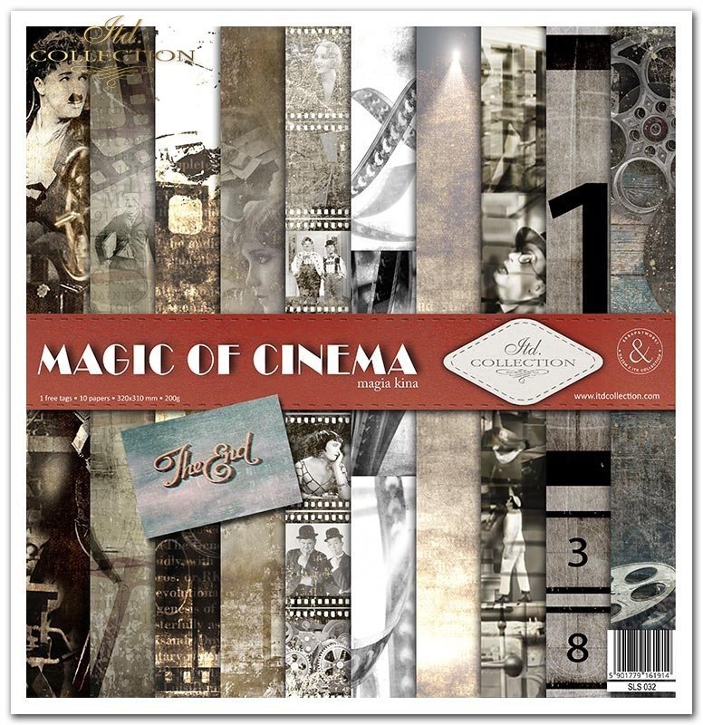 Scrapbooking-Papierset Magic of Cinema 10 Bögen 31x32cm 200g/m²
