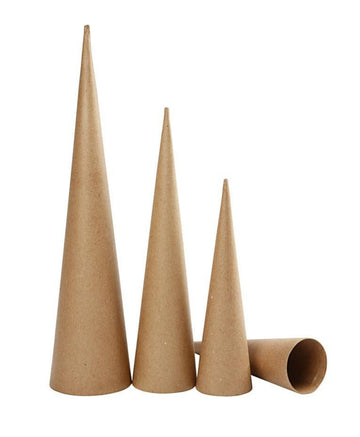 Pappkegel Set aus Pappmaché 3 Stück (30 / 40 / 50 cm)
