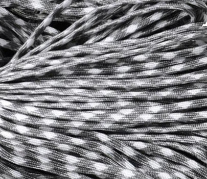 Paracord 4mm, gemustert grau-weiß, 6,4m/Bündel