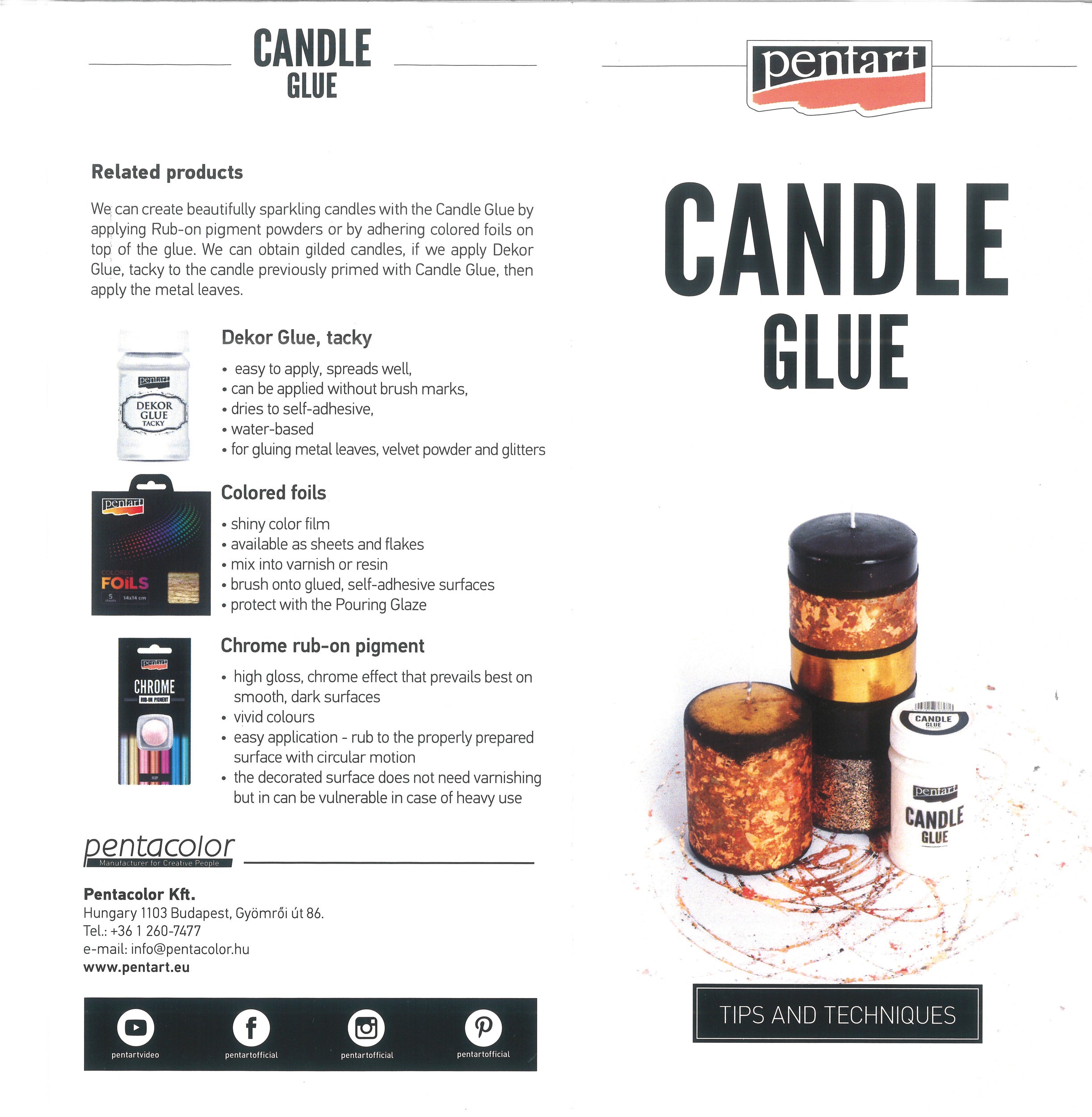 Pentart Candle Glue Kleber für Kerzendekoration 100ml