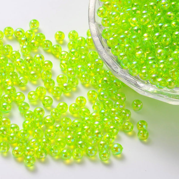 Acrylperlen transparent irisierend 8mm 140 Stk./Pkg.