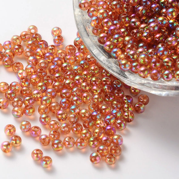 Acrylperlen transparent irisierend 8mm 140 Stk./Pkg.