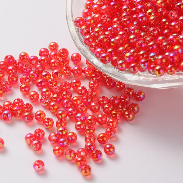Acrylperlen transparent irisierend 4mm, 1100Stk./Pkg