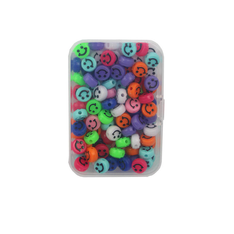 Perlenbox Acryl-Smiley bunt Mix 10mm 100Stück