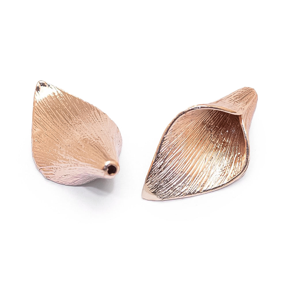 Perlkappe Calla gold glänzend massiv 29x16x8mm pro Stück