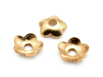 Perlkappen aus Metall floral 4mm 25 Stück