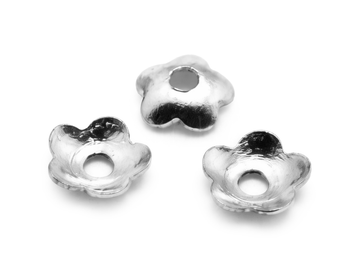 Perlkappen aus Metall floral 4mm 25 Stück