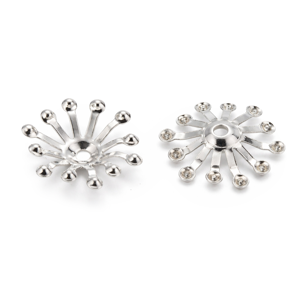 Perlkappe Metall Strahlen, 12mm, 10 Stück