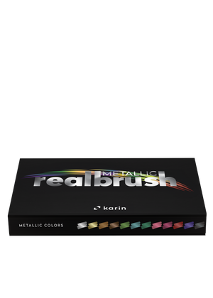 Karin Markers Realbrush Metallic Set, 12 Stifte in Box