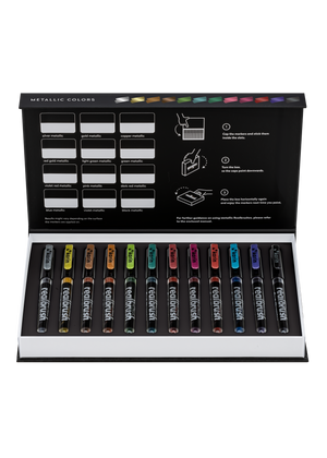 Karin Markers Realbrush Metallic Set, 12 Stifte in Box