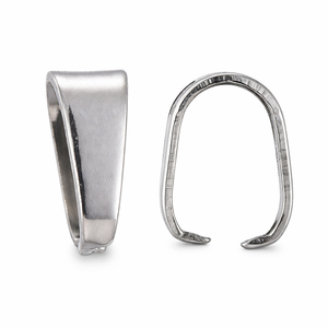 Pinch Bail - Anhänger für Kettenanhänger Edelstahl silber 9x13mm 2 Stück