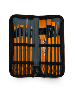 Pinsel-Set Allround + Etui verschiedene Stärken 10 Stück