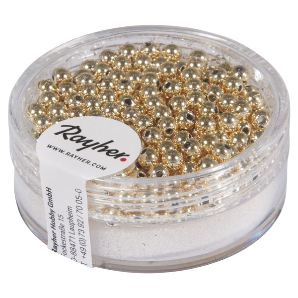 Plastik-Rundperlen metallic glänzend 3mm 250 Stück/Dose