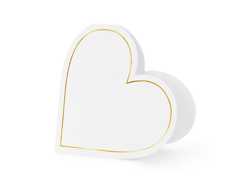 Platzkarten Herzen weiß/gold 15,7x22cm 10 Stück