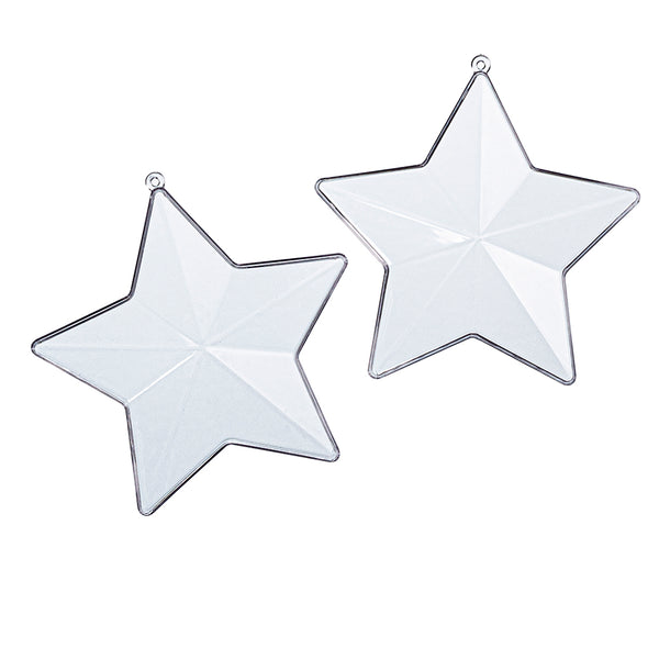 Acryl-Stern Plexi transparent 5-zackig 8cm teilbar