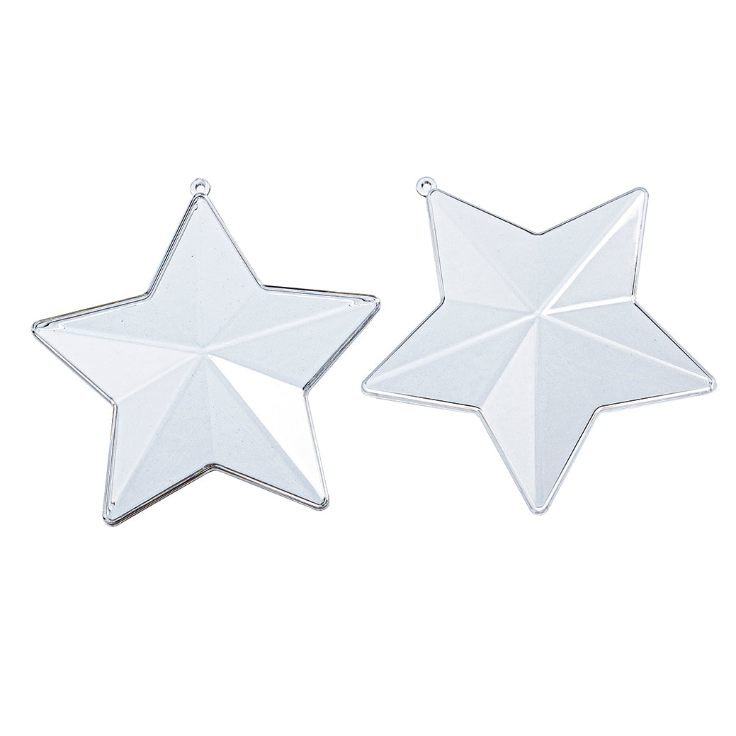Acryl-Stern Plexi transparent 5-zackig 8cm teilbar