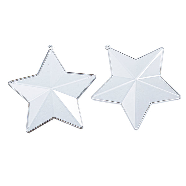 Acryl-Stern Plexi transparent 5-zackig 8cm teilbar