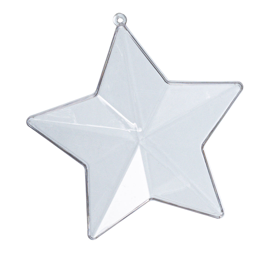 Acryl-Stern Plexi transparent 5-zackig 8cm teilbar