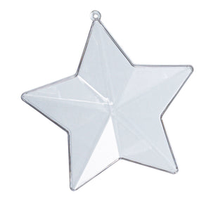 Acryl-Stern Plexi transparent 5-zackig 8cm teilbar