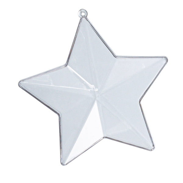 Acryl-Stern Plexi transparent 5-zackig 8cm teilbar