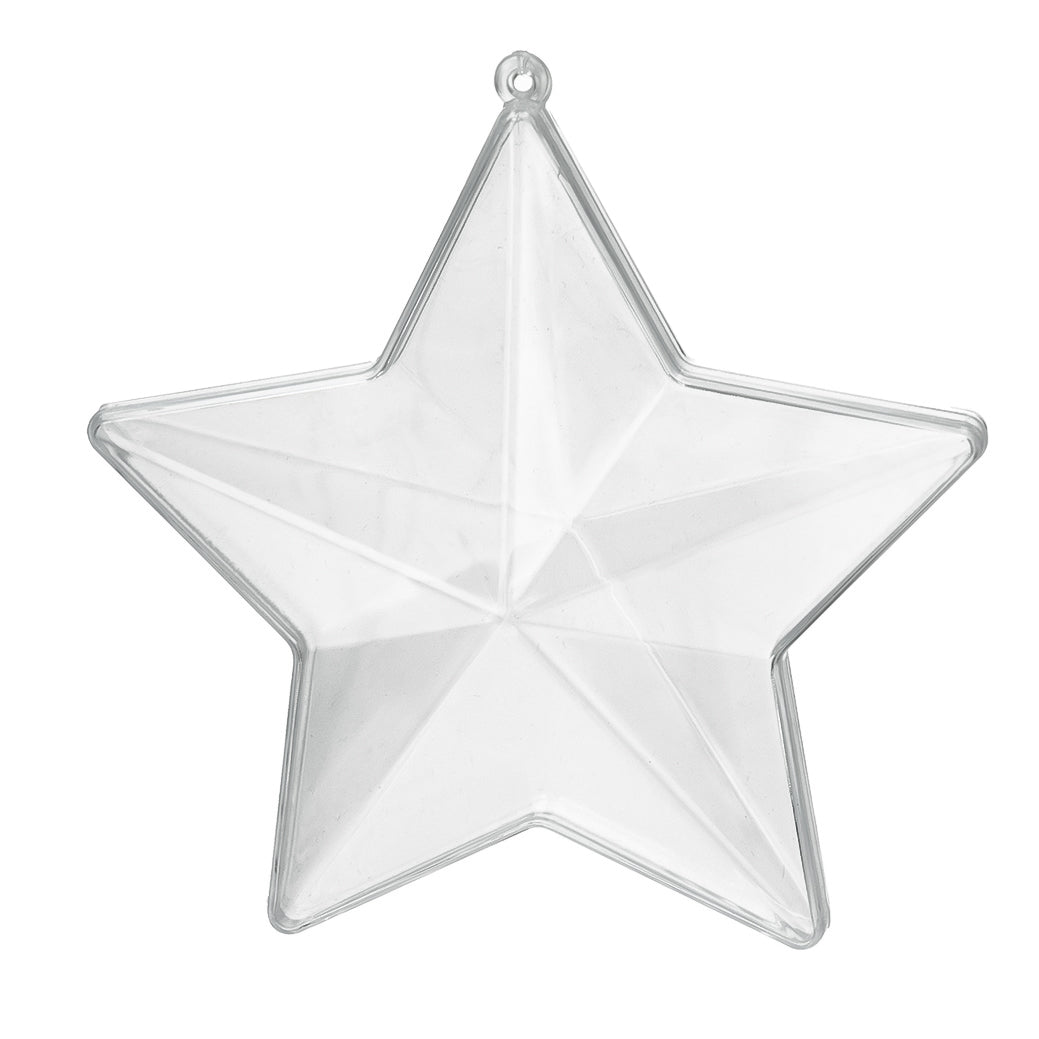 Acryl-Stern Plexi transparent 5-zackig 8cm teilbar