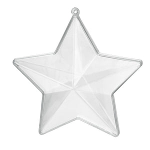Acryl-Stern Plexi transparent 5-zackig 8cm teilbar