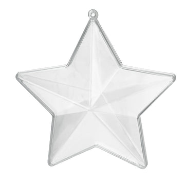 Acryl-Stern Plexi transparent 5-zackig 8cm teilbar