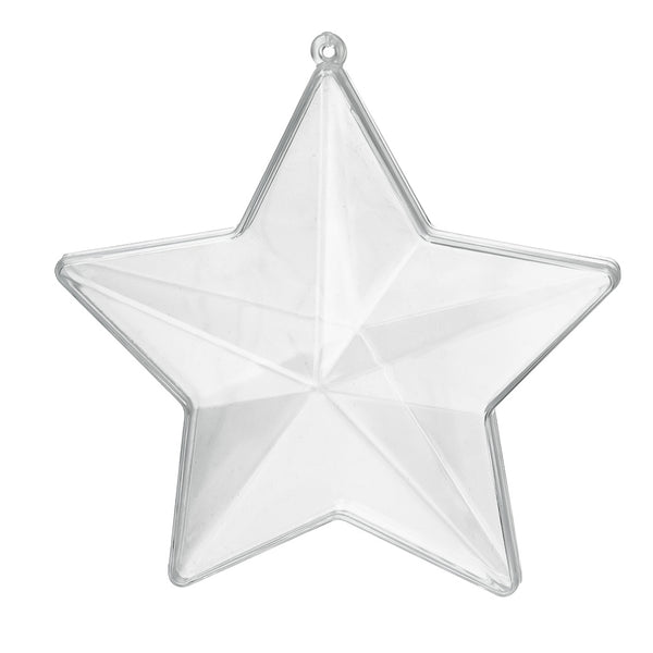 Acryl-Stern Plexi transparent 5-zackig 8cm teilbar