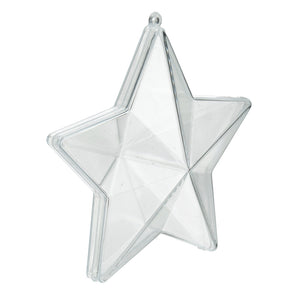 Acryl-Stern Plexi transparent 5-zackig 8cm teilbar