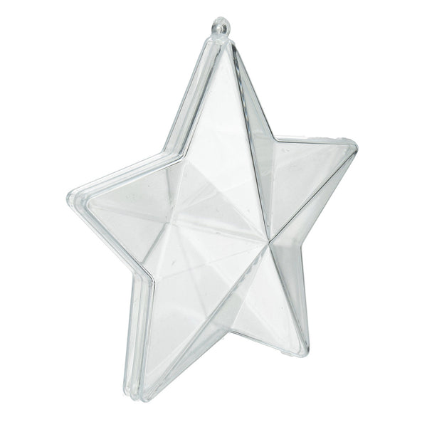 Acryl-Stern Plexi transparent 5-zackig 8cm teilbar