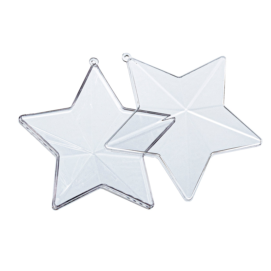 Acryl-Stern Plexi transparent 5-zackig 8cm teilbar