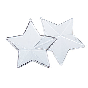 Acryl-Stern Plexi transparent 5-zackig 8cm teilbar