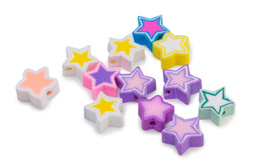 Fimoperlen Stern Mix 10x4mm 12 Stück