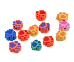 Fimoperlen Pfote Mix 10x7x4mm 12 Stück