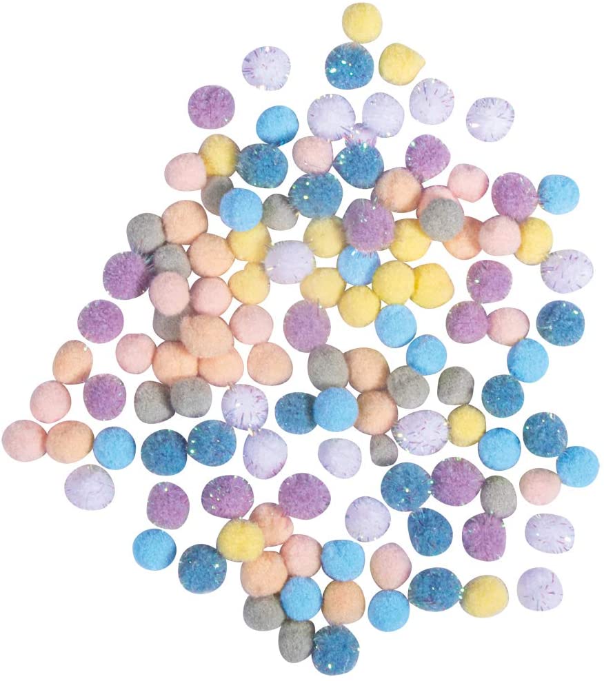 Pompom Mischung pastell 7mm 120 Stück