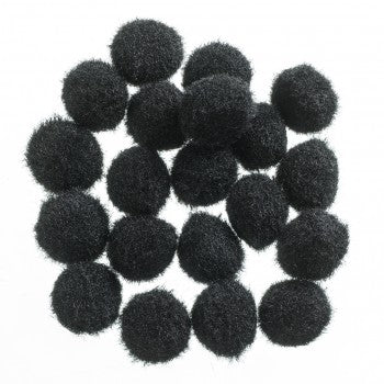 Pompons  schwarz  verschiedene Größen Pompoms Puschel Pompons Plüschball Bommel Plüsch Pompons