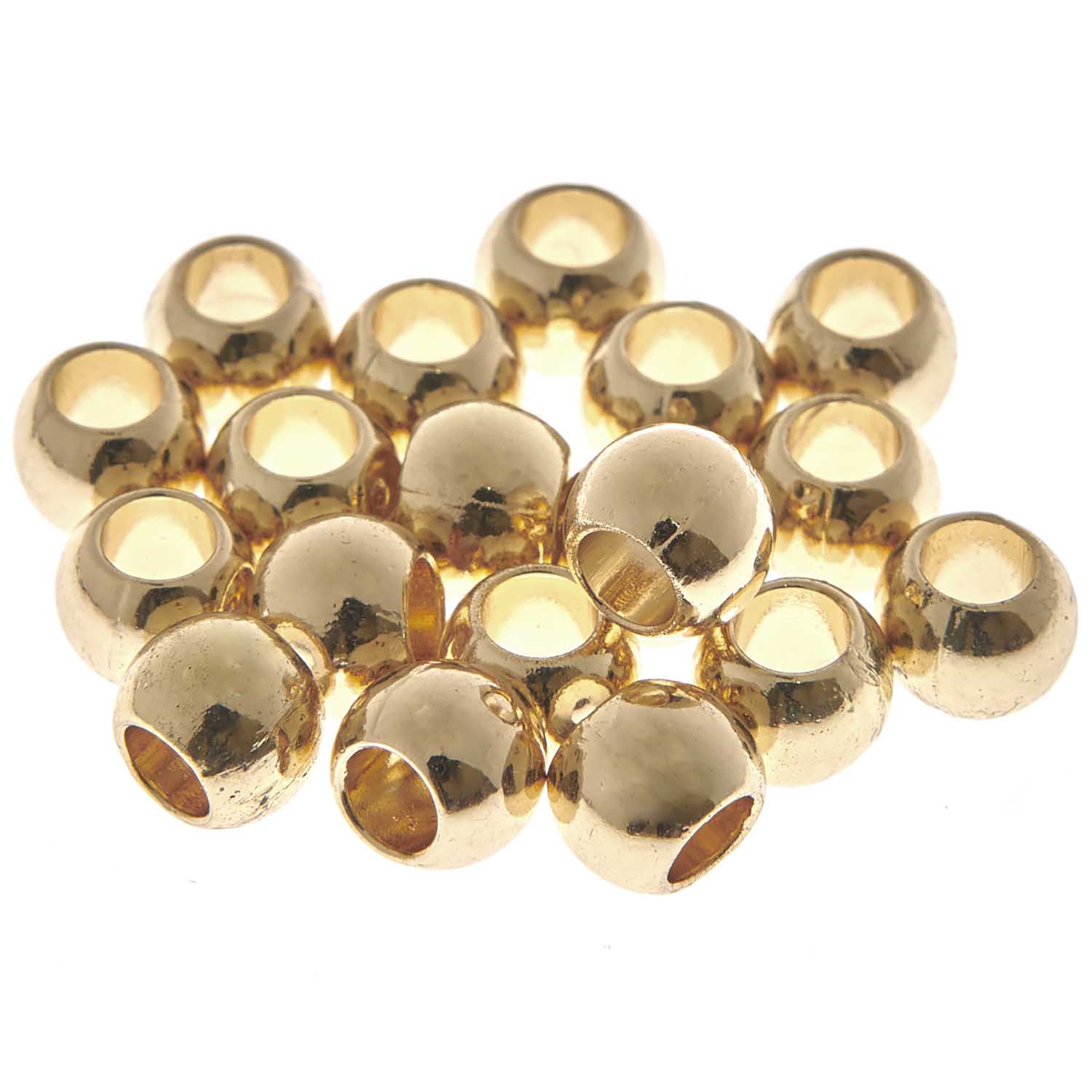 Ponii Beads goldfarben Großlochperlen aus Metall 9x7mm 20 Stück