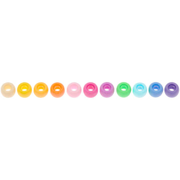 Pony Beads matt Regenbogen  9x6 mm Bohrung 3,5mm 400 Stück