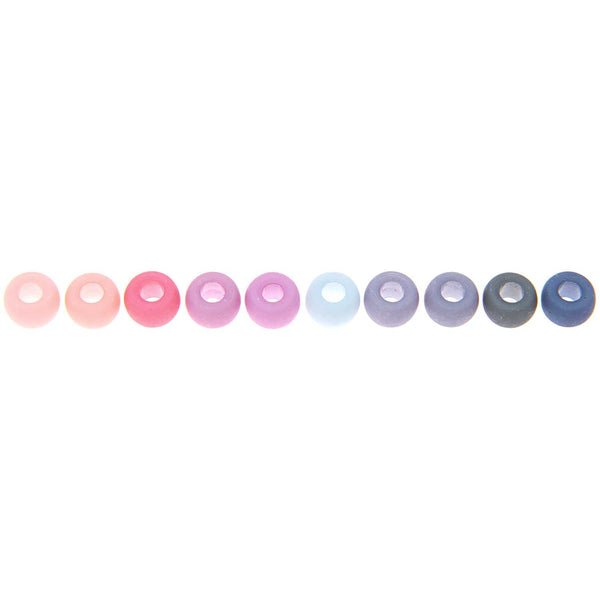 Pony Beads matt Beeren-Töne  9x6 mm Bohrung 3,5mm 400 Stück
