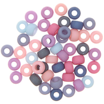 Pony Beads matt Beeren-Töne  9x6 mm Bohrung 3,5mm 400 Stück