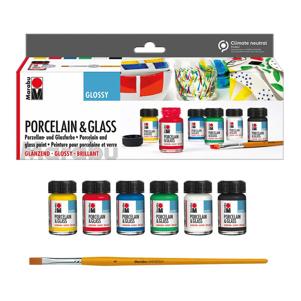 Marabu Porzellanfarben Starter-Set glänzend 6x15 ml