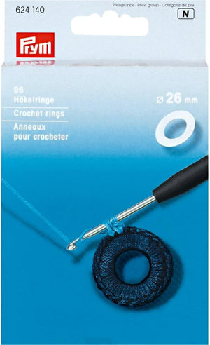 Häkelringe flach weiß 26mm 96 Stück