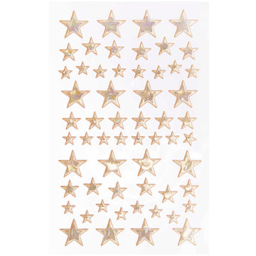 Sticker Puffy Sterne gold 58 Stück