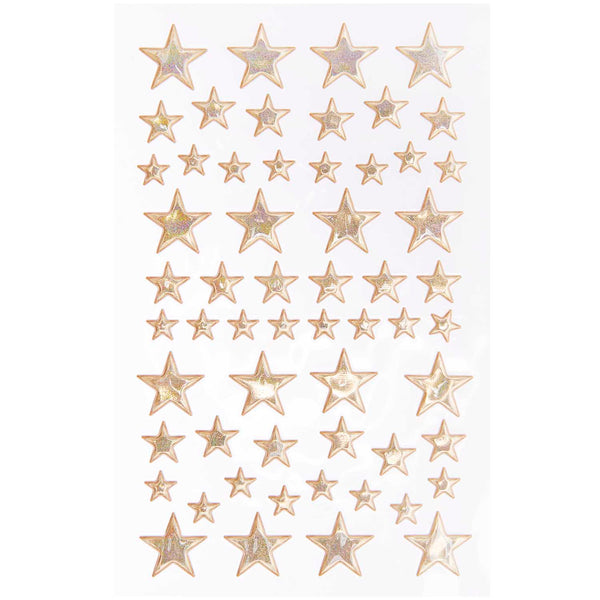 Sticker Puffy Sterne gold 58 Stück