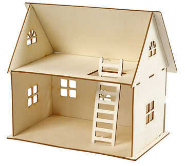 Puppenhaus zum Zusammenbauen aus Holz H 25cm 18x27cm 1 Stück