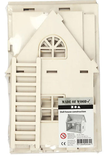 Puppenhaus zum Zusammenbauen aus Holz H 25cm 18x27cm 1 Stück